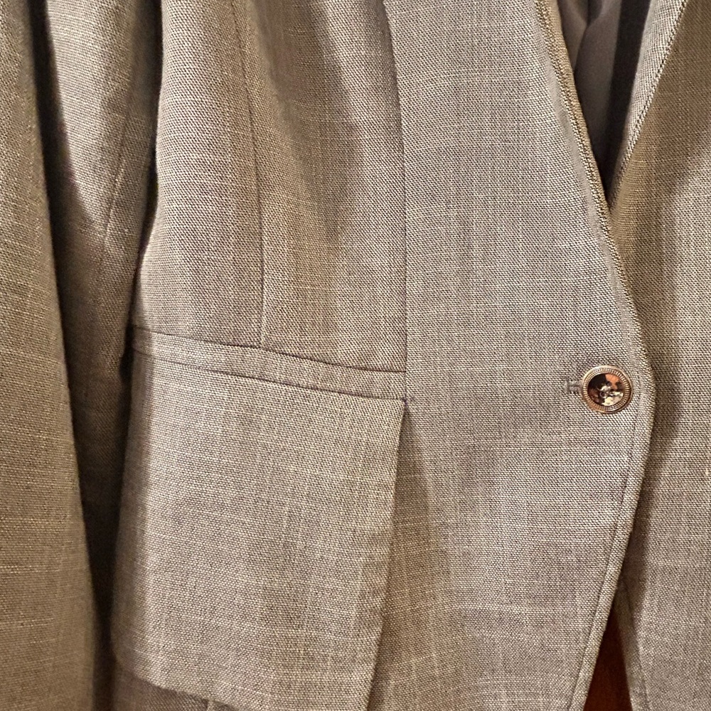White House Black Market Gray & White lined Blazer size 10 - Picture 4 of 12